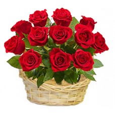 Romantic Rose - 12 Stems Basket