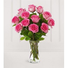 Wonderful Pink - 12 Stems Vase