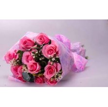 Perfectly Pink Rose - 12 Stems Bouquet