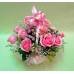 Gorgeous Pink Roses - 12 Stems Basket