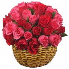 Valentines Red and Pink - 36 Stems Basket