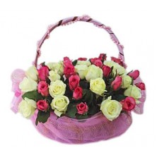 Strawberry Cream - 36 Stems Basket