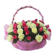 Strawberry Cream - 36 Stems Basket